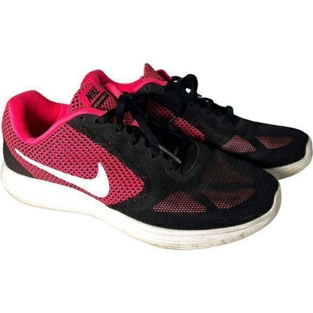 Nike Womens Revolution 3 819303-600 Black Running Shoes Sneakers Size 8.5 VGC